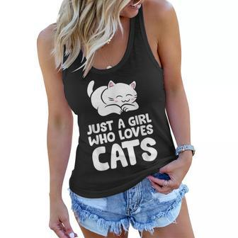 Just A Girl Who Loves Cats Women Flowy Tank - Seseable