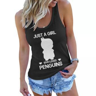 Just A Girl Who Loves Penguins Gentoo Adelie Penguin Lovers Funny Gift Women Flowy Tank - Monsterry CA