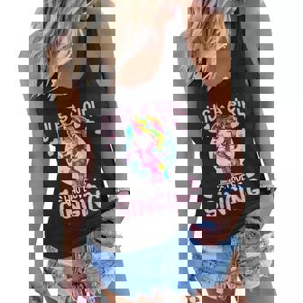 Just A Girl Who Loves Singing Funny Karaoke Singer Unicorn Graphic Design Printed Casual Daily Basic Women Flowy Tank - Thegiftio