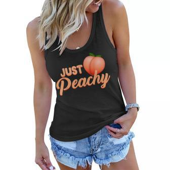 Just Peachy Retro 70S Georgia Summer Fruit Hippie Peaches Women Flowy Tank - Seseable