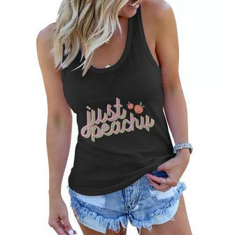 Just Peachy Summer Vibes For Every One Retro Summer Women Flowy Tank - Seseable