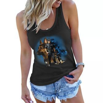 K-9 With Police Officer Silhouette Women Flowy Tank - Monsterry AU