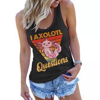 Kawaii I Axolotl Questions Retro Cute Axolotl Anime Lover Women Flowy Tank - Thegiftio UK