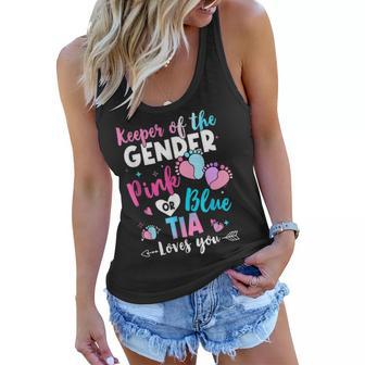 Keeper Of The Gender Tia Loves You Gender Reveal Women Flowy Tank - Thegiftio UK