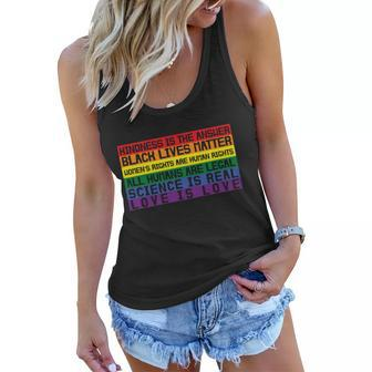 Kindness Is The Answer Lgbt Gay Pride Lesbian Bisexual Ally Quote Women Flowy Tank - Monsterry