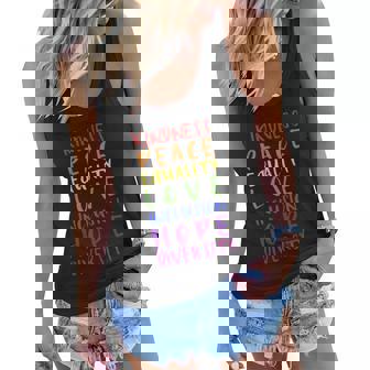 Kindness Peace Inclusion Hope Rainbow For Gay And Lesbian Gift Women Flowy Tank - Monsterry