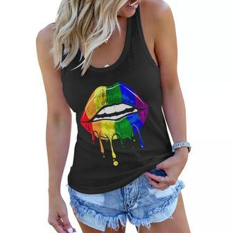 Kissing Lips Pride Month Lgbt Lesbian Lips Kissing Pride Great Gift Graphic Design Printed Casual Daily Basic Women Flowy Tank - Thegiftio UK