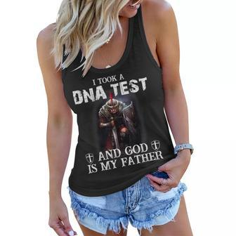 Knight Templar T Shirt - I Took A Dna Test And God Is My Father - Knight Templar Store Women Flowy Tank - Seseable