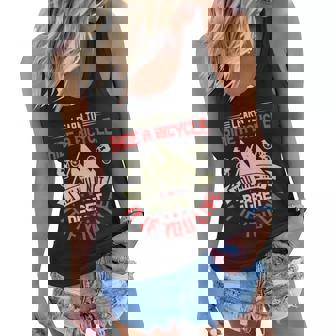 Learn To Ride A Bicycle You Will Not Regret It If You Live Mountain Bike Women Flowy Tank - Thegiftio