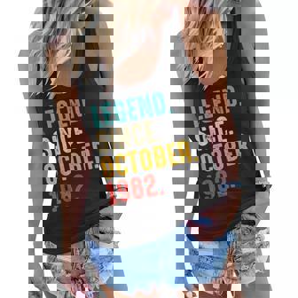 Legend Since October 1982 40Th Birthday 40 Years Old Women Flowy Tank - Thegiftio UK
