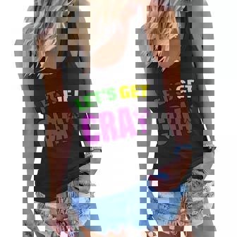 Lets Get Cray Mardi Gras Party Graphic Design Printed Casual Daily Basic Women Flowy Tank - Thegiftio