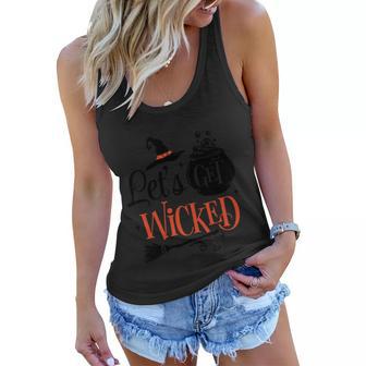 Lets Get Wicked Halloween Quote Women Flowy Tank - Monsterry CA