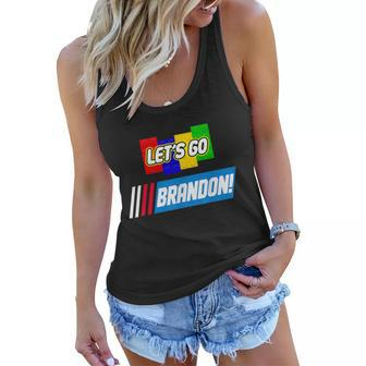 Lets Go Brandon Racing Biden Chant Spoof Logo Women Flowy Tank - Monsterry