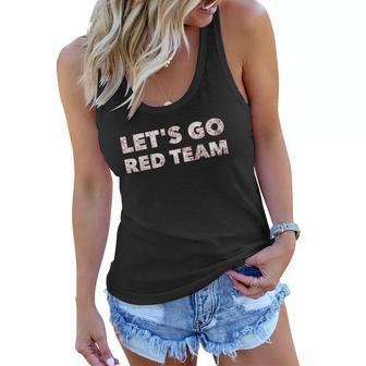 Lets Go Red Team Funny Sports Fan Parent Dad Mom Of Kids Women Flowy Tank - Thegiftio