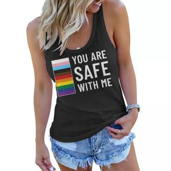 Lgbtq Pride Ally Pride Month Progress Pride Flag Equality Pride Parade You Are Safe With Me Safe Person Women Flowy Tank - Thegiftio UK