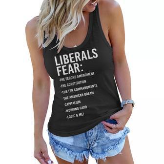 Liberals Fear Conservative Republican Tshirt Women Flowy Tank - Monsterry DE