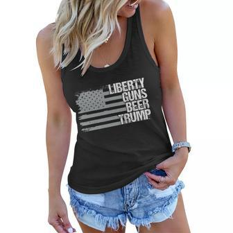 Liberty Guns Beer Trump Lgbt Gift For Supporters Dad Grandpa Veteran Us Flag Fun Women Flowy Tank - Thegiftio UK