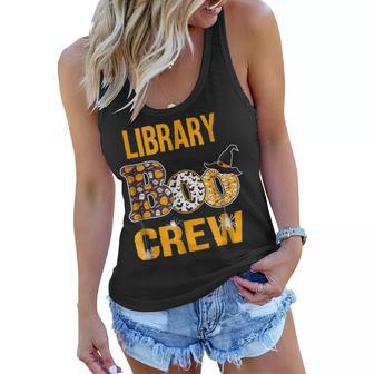 Library Boo Crew Teacher Shirt Halloween Costume Women Flowy Tank - Thegiftio UK