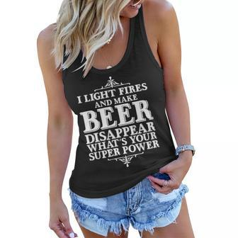 Light Fires And Make Beer Disappear Tshirt Women Flowy Tank - Monsterry