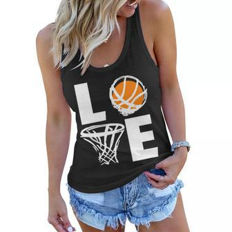 Love Basketball Hoop Tshirt Women Flowy Tank - Monsterry