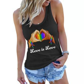 Love Is Love Heart Hand Lgbt Flag Graphic Design Printed Casual Daily Basic Women Flowy Tank - Thegiftio UK