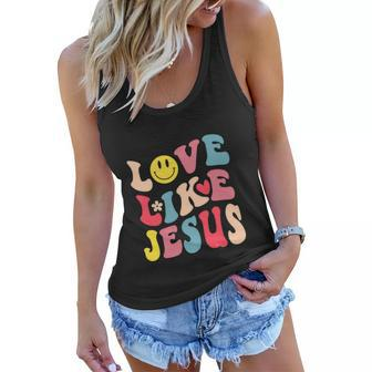 Love Like Jesus Religious God Christian Funny Women Flowy Tank - Monsterry