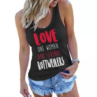 Love One Woman And Several Rottweilers Women Flowy Tank - Thegiftio UK