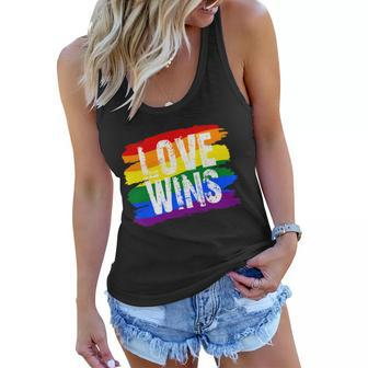 Love Wins Lgbtq Pride Flag Women Flowy Tank - Monsterry