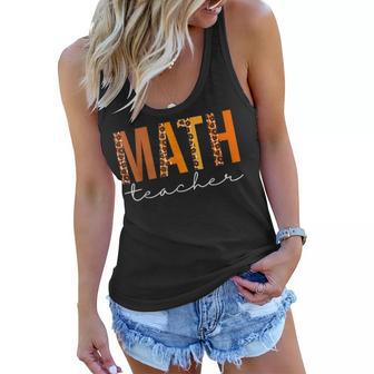 Math Teacher Leopard Squad Cute Fall Autumn Thanksgiving Women Flowy Tank - Thegiftio UK