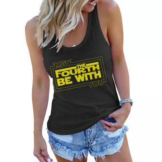 May The Fourth Be With You Box Logo Tshirt Women Flowy Tank - Monsterry