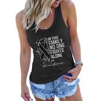 Melanoma Awareness In This Family No One Fights Alone Cute Gift Women Flowy Tank - Monsterry