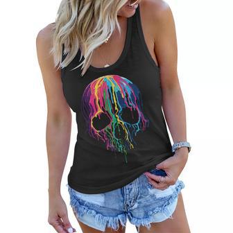 Melting Skull Tshirt Women Flowy Tank - Monsterry UK