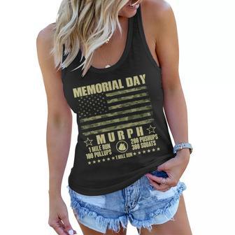 Memorial Day Murph Workout Camo Usa American Flag Tshirt Women Flowy Tank - Monsterry