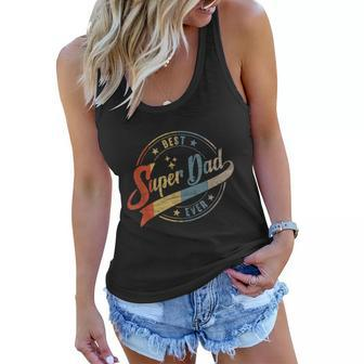 Mens Retro Best Dad Super Dad Ever Father Daddy Fathers Day Gift Graphic Design Printed Casual Daily Basic Women Flowy Tank - Thegiftio UK