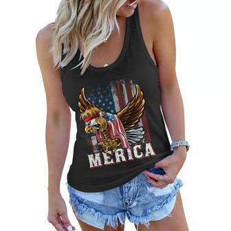 Merica Bald Eagle Mullet 4Th Of July American Flag Patriotic Meaningful Gift Women Flowy Tank - Monsterry
