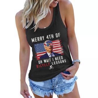 Merry 4Th Of July Biden Bike Bicycle Falls Off Funny V3 Women Flowy Tank - Monsterry DE