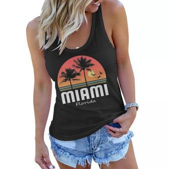 Miami Florida Beach Palm Sunset Gift Women Men Kids Souvenir Women Flowy Tank - Thegiftio UK