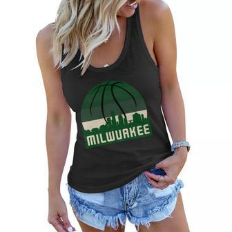 Milwaukee Basketball City Skyline Women Flowy Tank - Monsterry UK