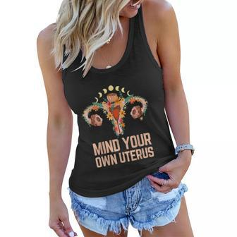 Mind Your Own Uterus Floral My Uterus My Choice V2 Women Flowy Tank - Monsterry