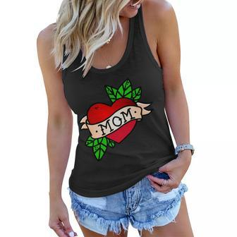 Mom Heart Tattoo Love Tshirt Women Flowy Tank - Monsterry