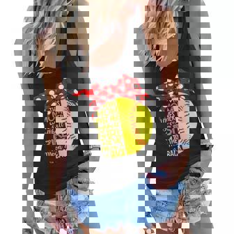 Mom Loves Her Softball Girl Baseball Bandana Mothers Day Women Flowy Tank - Thegiftio