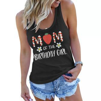 Mom Of The Birthday Girl First Birthday Berry Themed Party Women Flowy Tank - Seseable