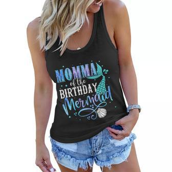 Momma Of The Birthday Mermaid Family Matching Party Squad Meaningful Gift Women Flowy Tank - Thegiftio UK