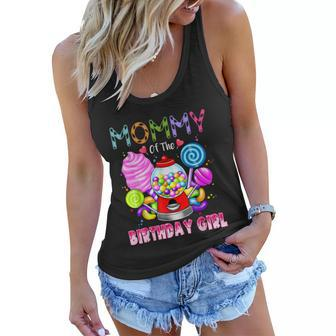 Mommy Of The Birthday Girl Candyland Candy Birthday Party Women Flowy Tank - Monsterry