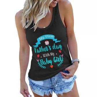 My 1St Fathers Day Baby Girl Women Flowy Tank - Monsterry UK