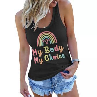 My Body My Choice Pro Choice Reproductive Rights Rainbow Women Flowy Tank - Seseable