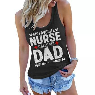 My Favorite Nurse Calls Me Dad Daughter Hospital Nursing Women Flowy Tank - Thegiftio UK