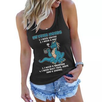 My Four Moods Cranky Coffee Dragon Women Flowy Tank - Monsterry UK