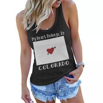 My Heart Belongs In Colorado T-Shirt Graphic Design Printed Casual Daily Basic Women Flowy Tank - Thegiftio UK