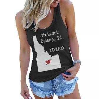 My Heart Belongs In Idaho Graphic Design Printed Casual Daily Basic Women Flowy Tank - Thegiftio UK